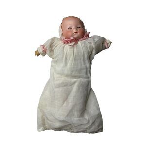 Antique Armand Marseille Baby Doll Bisque Head & Hands Sleepy Eyes Cloth Body